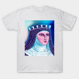 Hildegard of Bingen Snowy Portrait | Hildegard of Bingen Artwork 13 T-Shirt